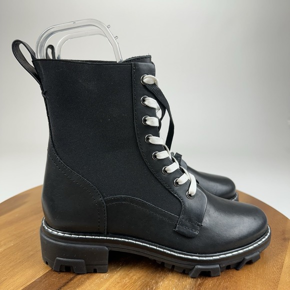 rag & bone Shoes - New Womens Rag & Bone Shiloh Black Leather Lace Up Combat Boots SZ 38 MSRP $595